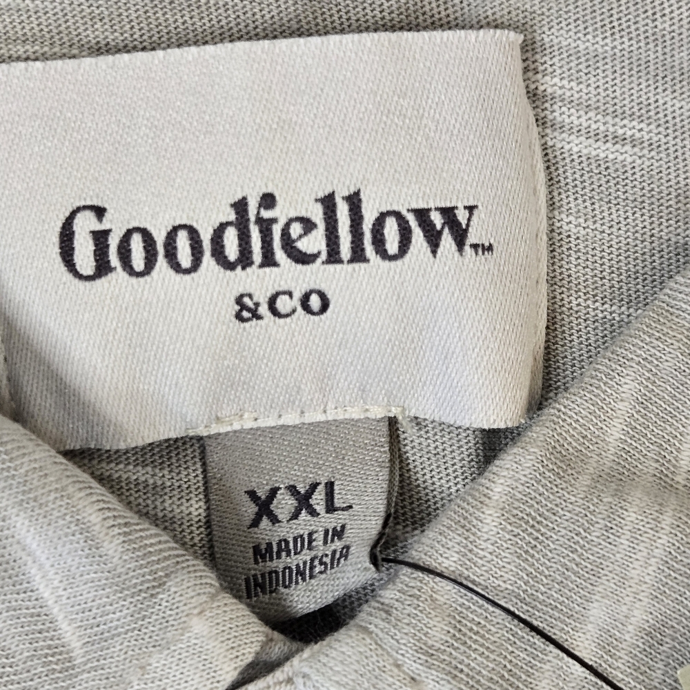 NWT Goodfellow Light Gray Short Sleeve Button Down Shirt Stone - Picture 2 of 10